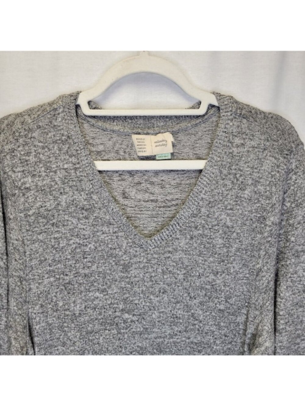 Anthropologie Saturday Sunday Women's XS Pullover Sweater Tunic Oversized Gray - Picture 3 of 6